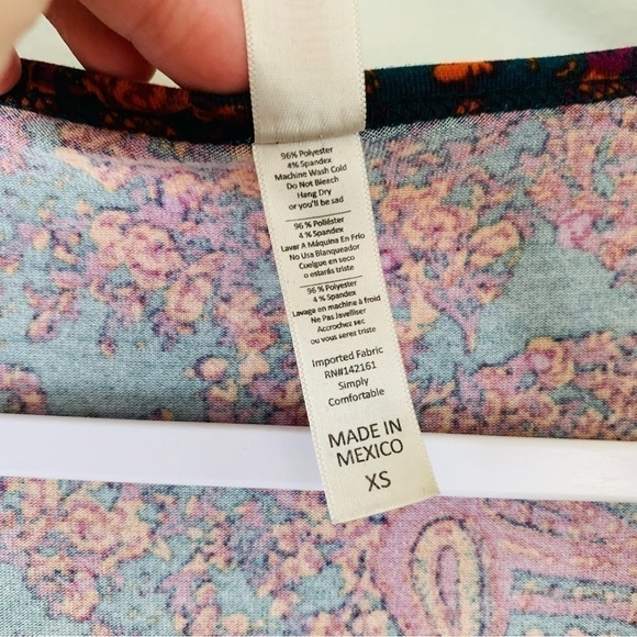 Lularoe Multi Color Paisley Floral Perfect T Size XS - Picture 5 of 6